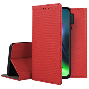 Кожен калъф тефтер и стойка Magnetic FLEXI Book Style за Motorola Moto G9 Play / Motorola Moto E7 Plus червен 
